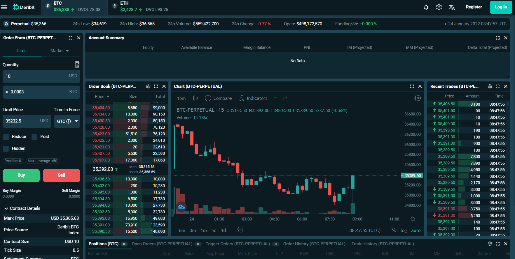 Deribit การซื้อขายอนุพันธ์เข้ารหัสลับ Deribit การซื้อขายอนุพันธ์เข้ารหัสลับ